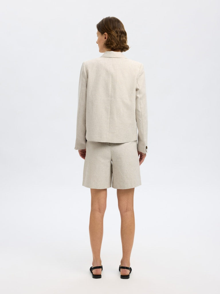 SELECTED FEMME Shorts SLFVENJA SUN HW Cotton Linen Mix