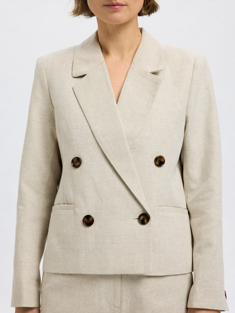 SELECTED FEMME Blazer SLFVENJA SUN LS Cotton Linen Mix