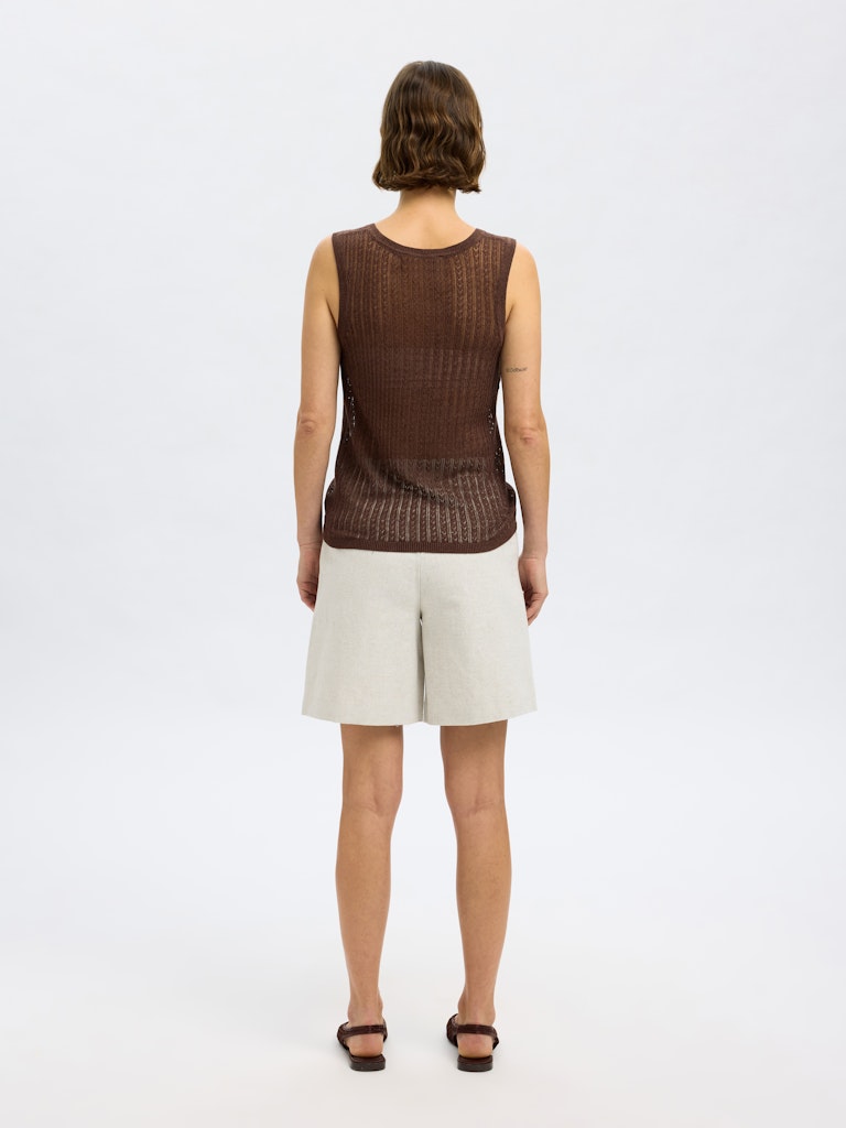 SELECTED FEMME Stricktop Ärmellos  SLFHENNAH Lyocell Hemp Mix