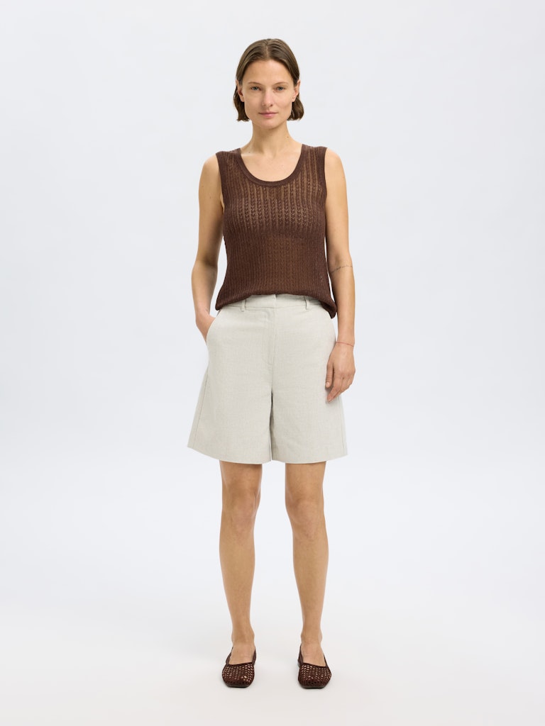 SELECTED FEMME Stricktop Ärmellos  SLFHENNAH Lyocell Hemp Mix