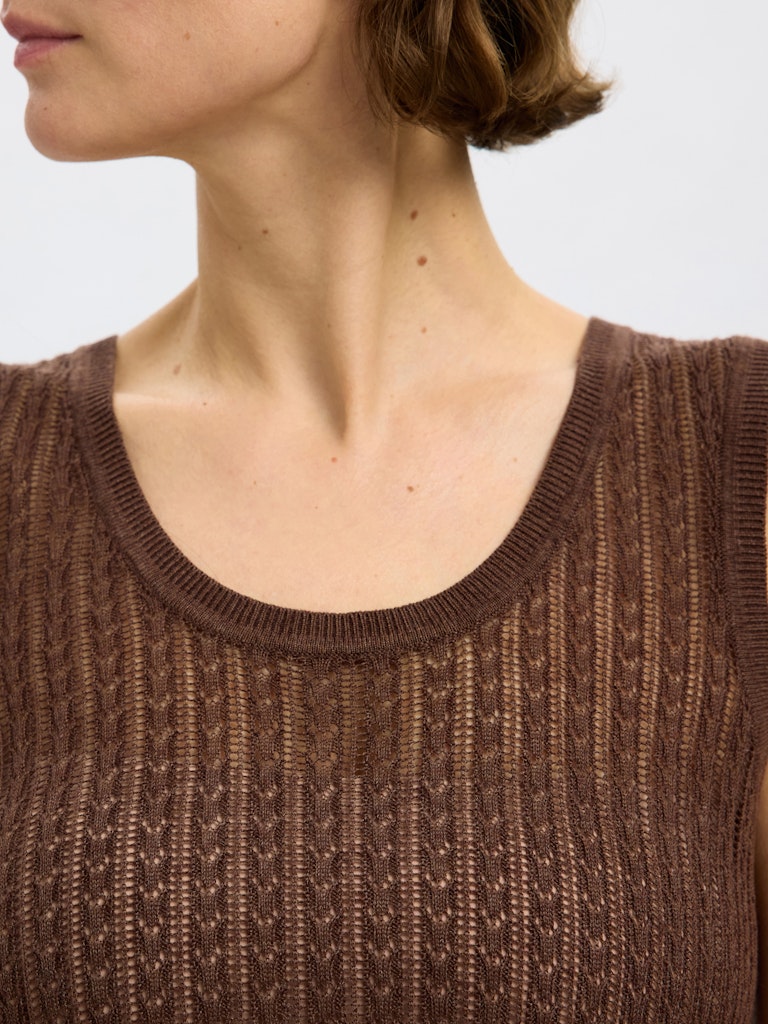 SELECTED FEMME Stricktop Ärmellos  SLFHENNAH Lyocell Hemp Mix