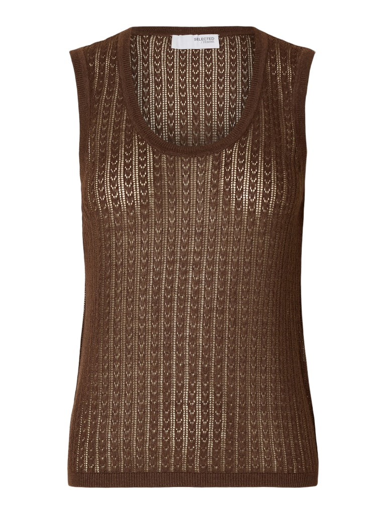 SELECTED FEMME Stricktop Ärmellos  SLFHENNAH Lyocell Hemp Mix