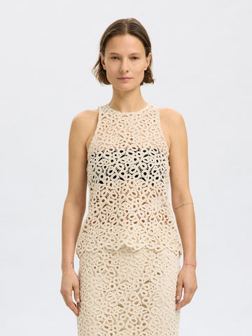 SELECTED FEMME Tanktop SLFALIMA CROCHET Organic Cotton