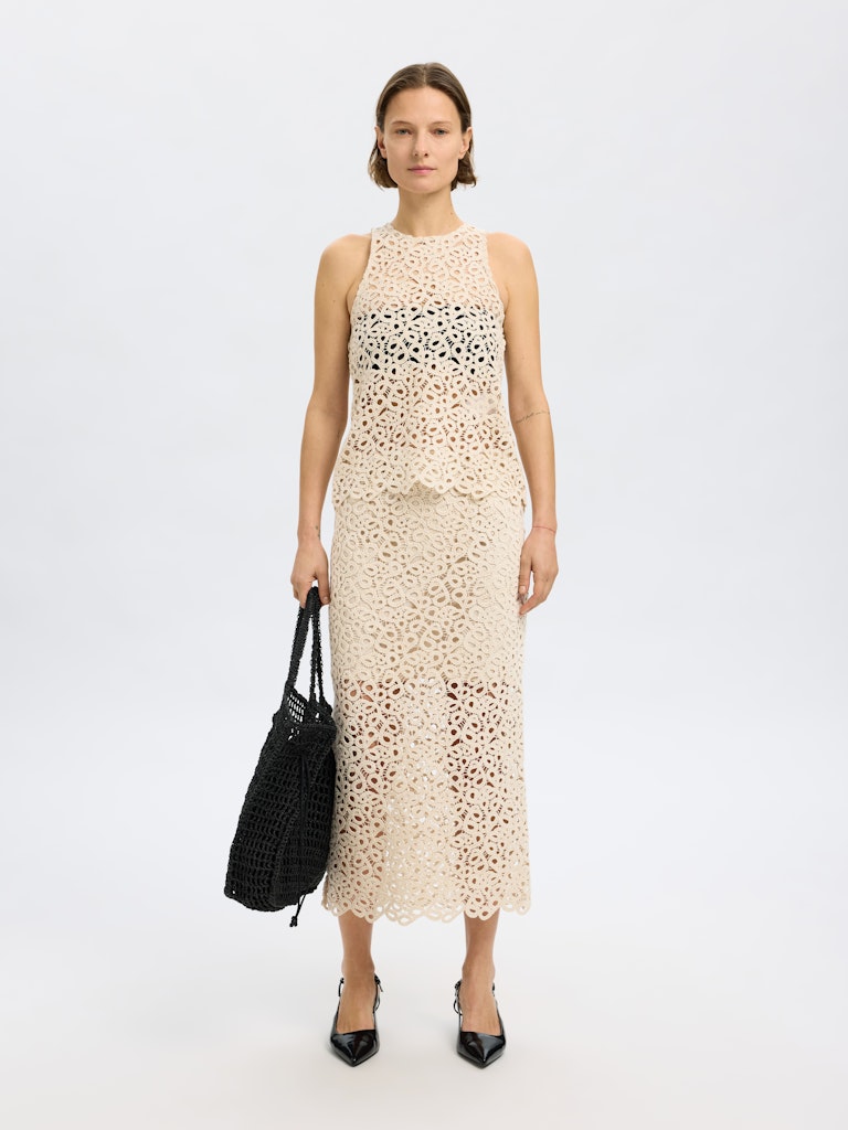 SELECTED FEMME Tanktop SLFALIMA CROCHET Organic Cotton