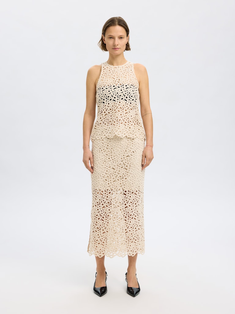 SELECTED FEMME Tanktop SLFALIMA CROCHET Organic Cotton