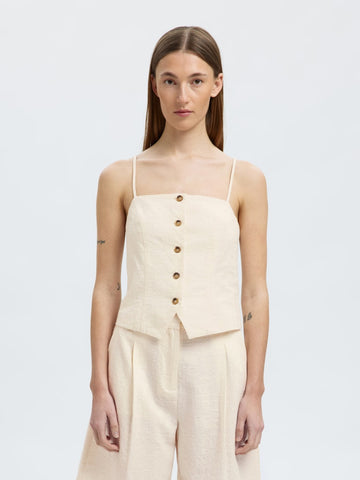 SELECTED FEMME Tanktop SLFMETTE BUTTONED Organic Cotton