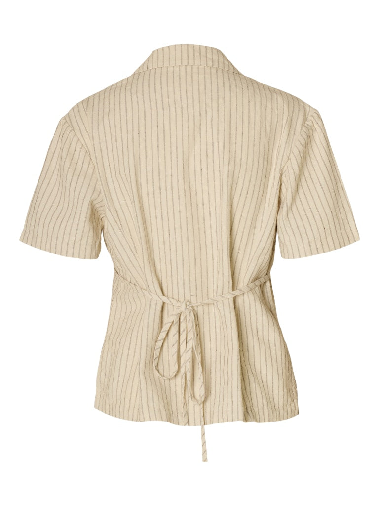 SELECTED FEMME Top SLFJOHANNE SS STRIPED Organic Cotton Hemp