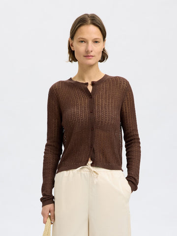 SELECTED FEMME Strickjaecke SLFHENNAH Lyocell Hemp Mix