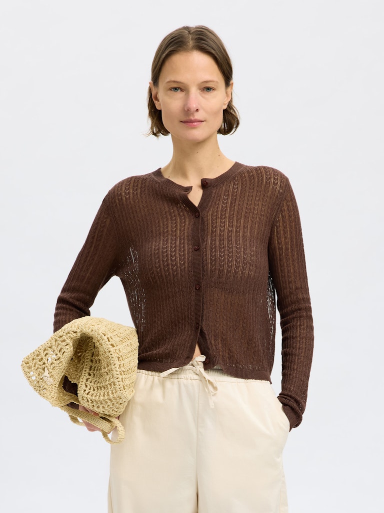 SELECTED FEMME Strickjaecke SLFHENNAH Lyocell Hemp Mix