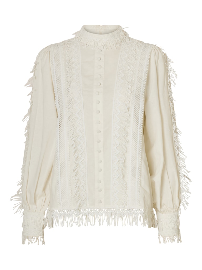 SELECTED FEMME Langarmtop SLFSILJA LS TOP Cotton Linen Mix