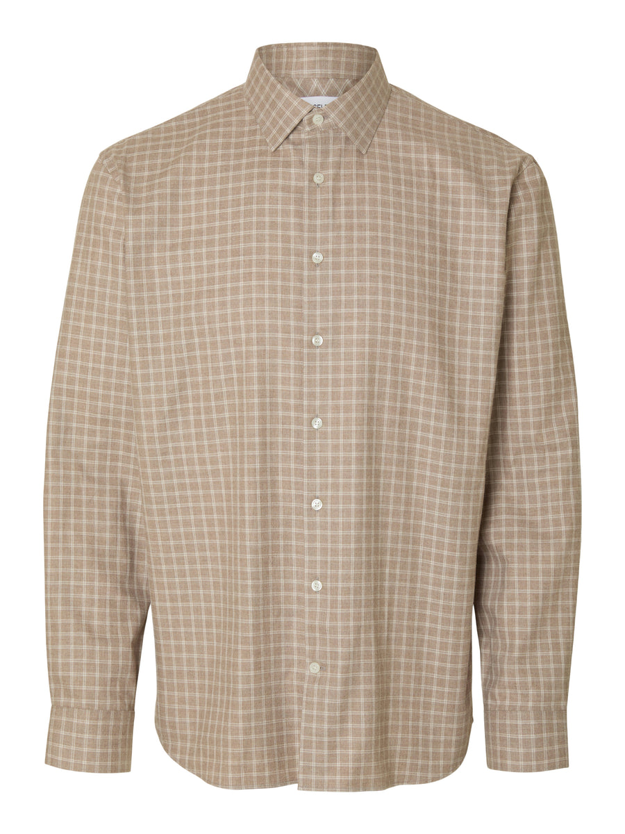 SELECTED HOMME Hemd SLHREG-LEO HEATHER Cotton
