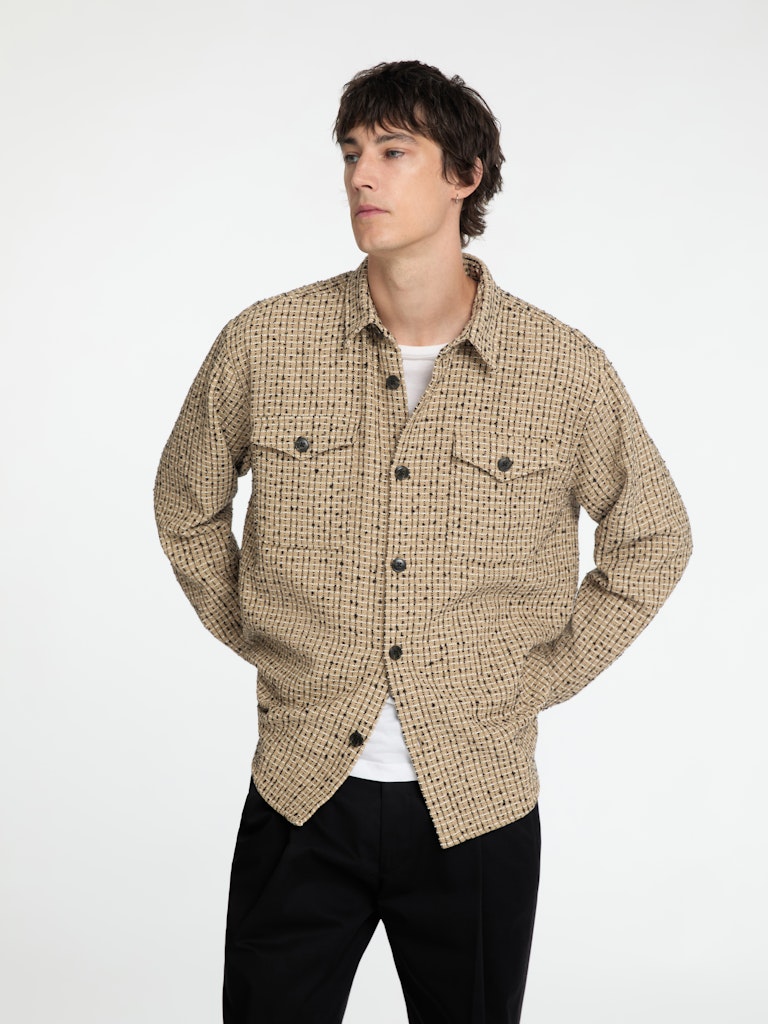 SELECTED HOMME Overshirt gestreift SLHBOXY-MASON Cotton Blend