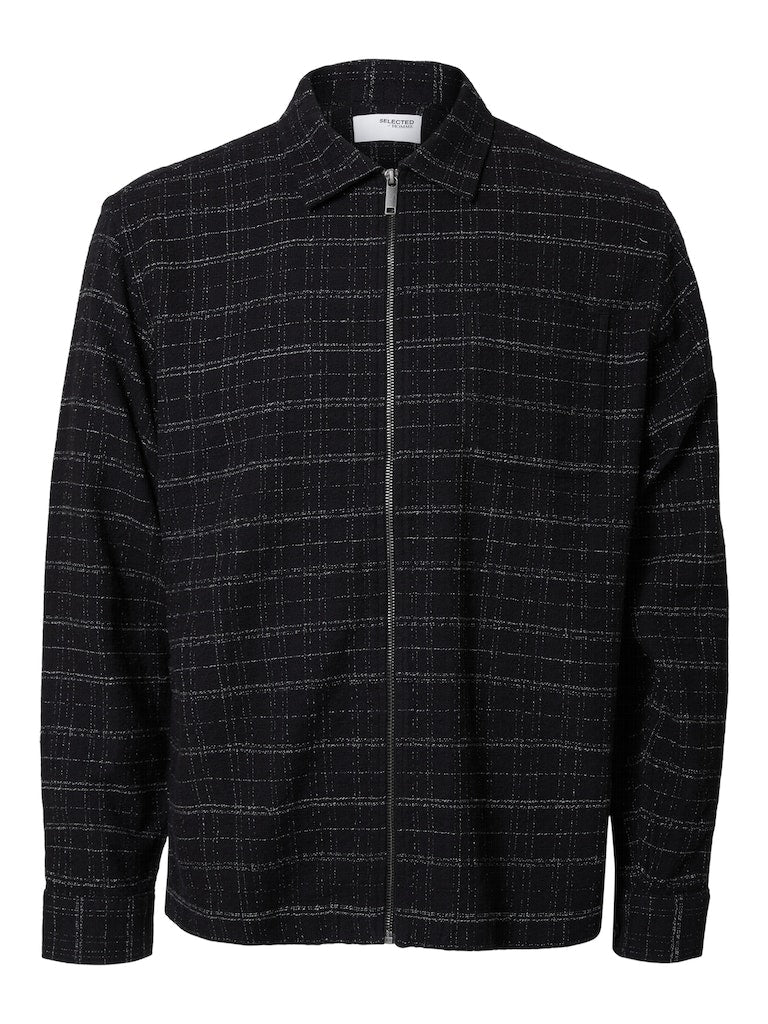 SELECTED HOMME Overshirt SLHBOXY-JAMES CHECKS ZIP