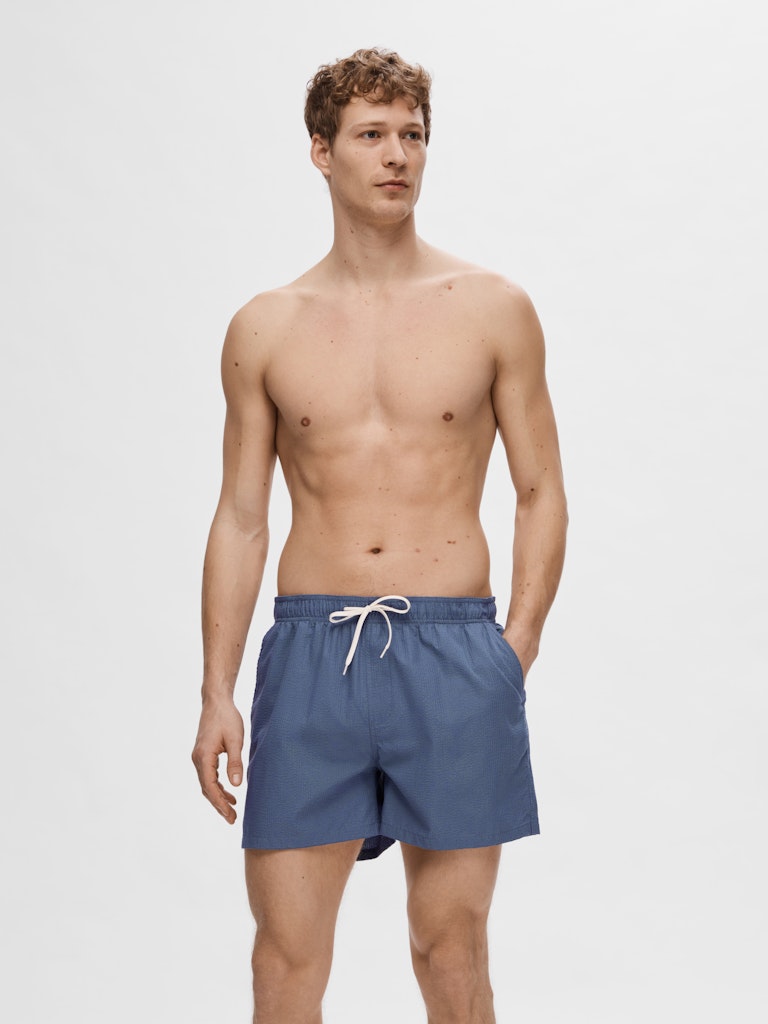 SELECTED HOMME Swim Shorts SLHCOOPER-SEERSUCKER Cotton