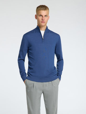 SELECTED HOMME Strickpullover SLHTRAY HALF ZIP Merino