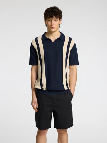 SELECTED HOMME Poloshirt SLHMATTIS Organic Cotton Linen Mix