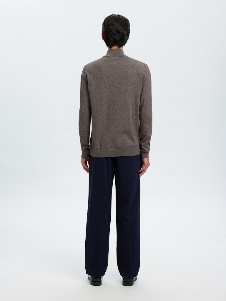 SELECTED HOMME Strickpullover SLHBERG HALF ZIP Organic Cotton