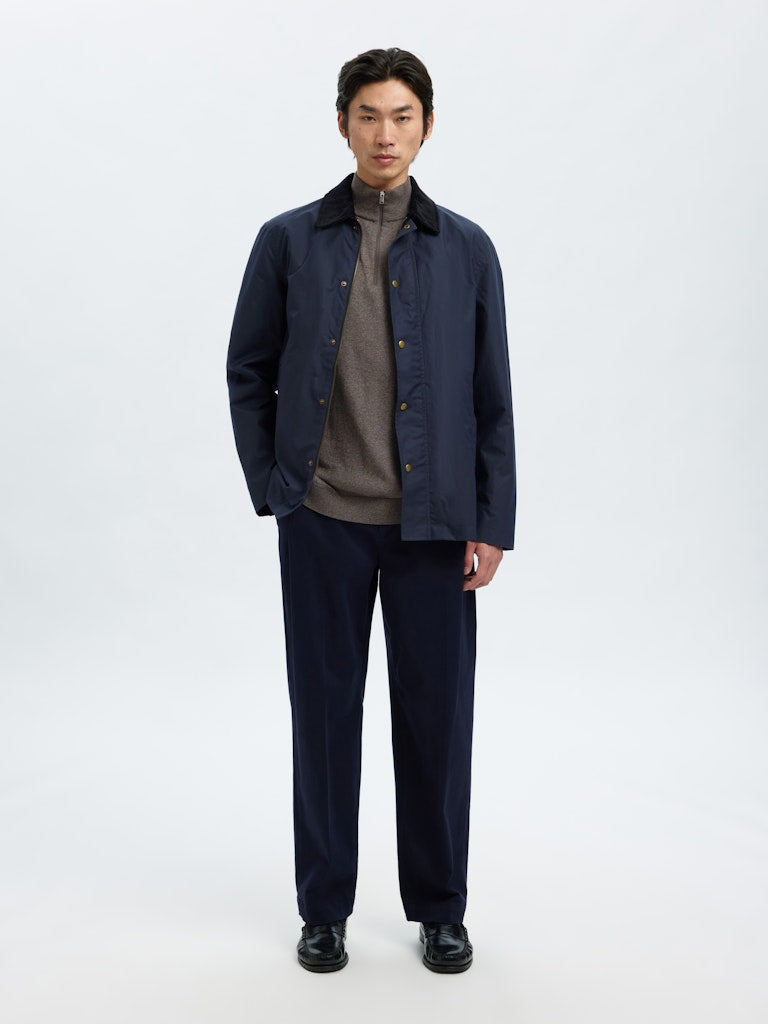 SELECTED HOMME Strickpullover SLHBERG HALF ZIP Organic Cotton