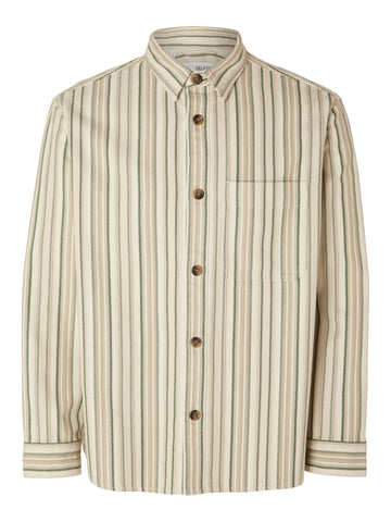 SELECTED HOMME Overshirt gestreift SLHBOXY-JAMES Cotton