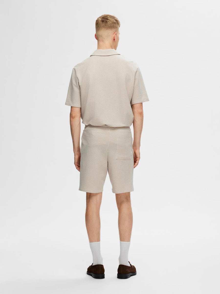 SELECTED HOMME Shorts Seersucker SLHREGULAR-BEN Organic Cotton