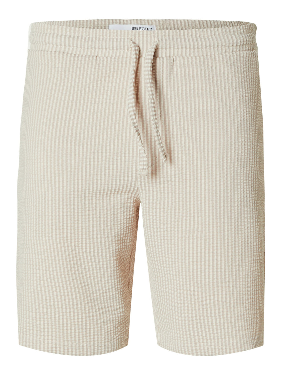 SELECTED HOMME Shorts Seersucker SLHREGULAR-BEN Organic Cotton