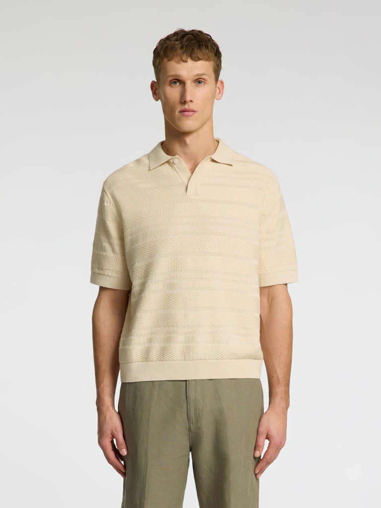 SELECTED HOMME Poloshirt SLHFOAM SS KNIT Organic Cotton