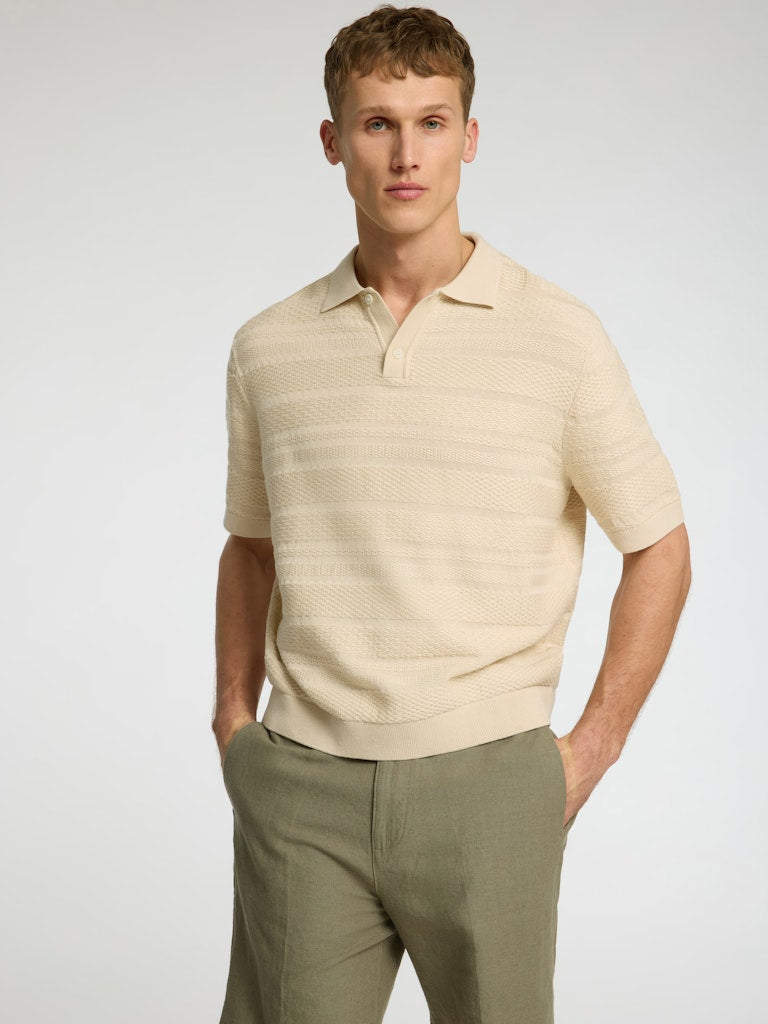 SELECTED HOMME Poloshirt SLHFOAM SS KNIT Organic Cotton
