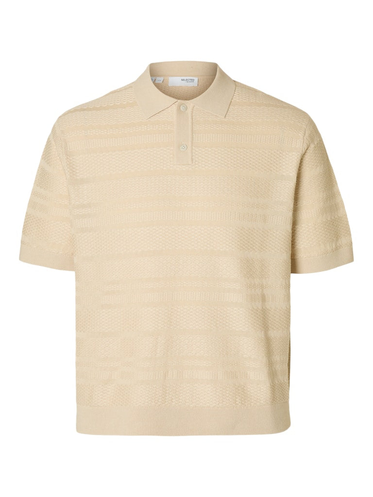 SELECTED HOMME Poloshirt SLHFOAM SS KNIT Organic Cotton