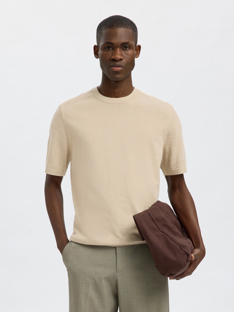 SELECTED HOMME T-Shirt O-Neck SLHBERG SS Organic Cotton Blend