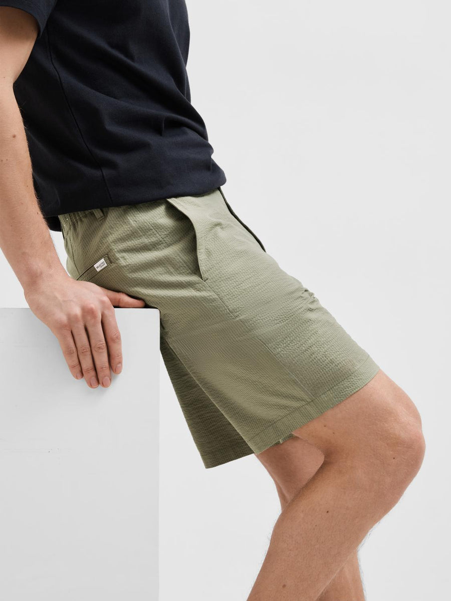 SELECTED HOMME Shorts Seersucker SLHREGULAR-KARL Organic Cotton