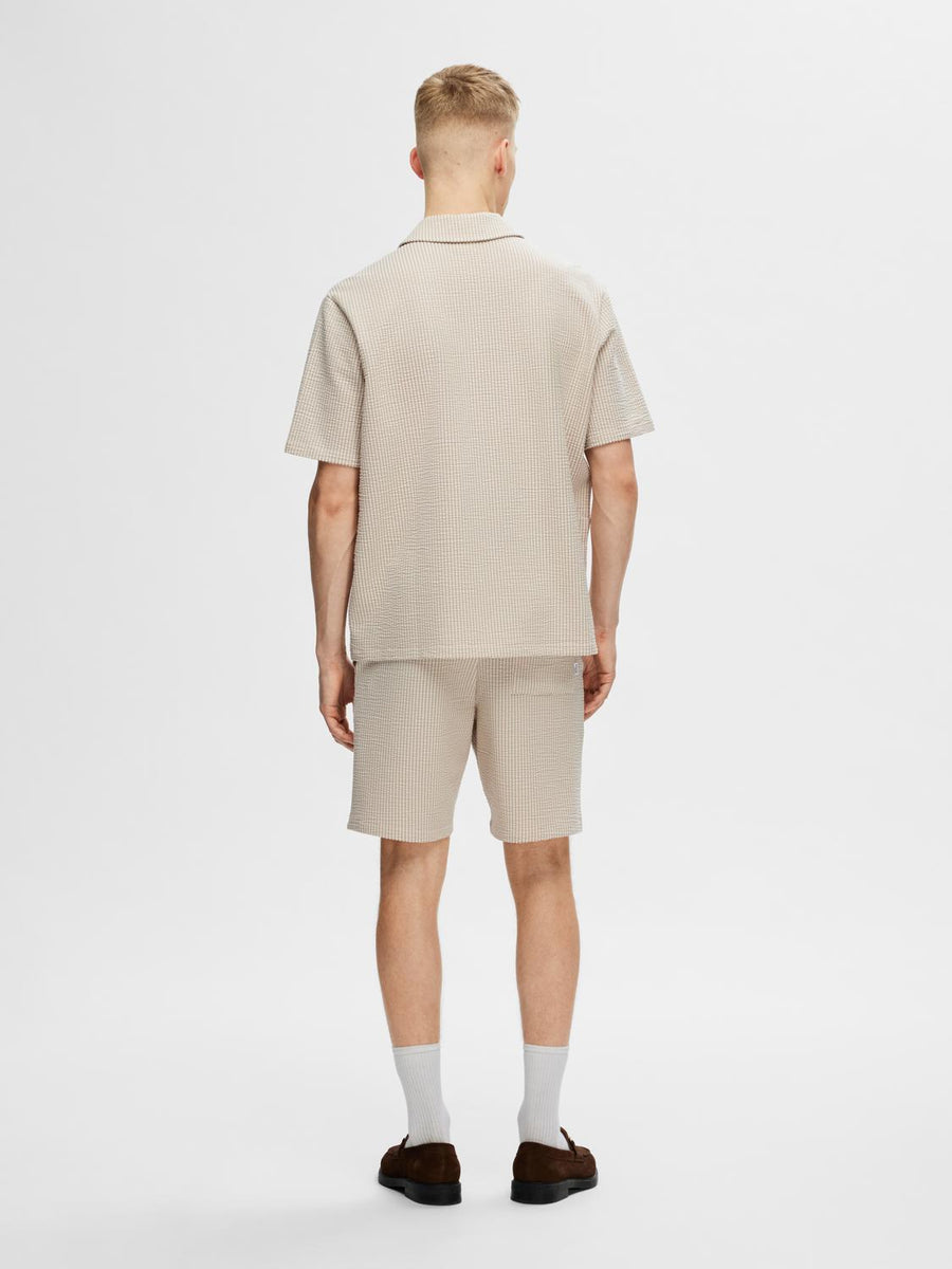 SELECTED HOMME Seersucker Hemd kurzarm SLHRELAXBEN Organic Cotton