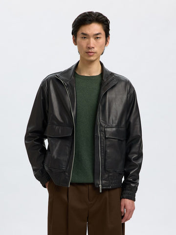 SELECTED HOMME Bomberjacke SLHJOSEF Leather