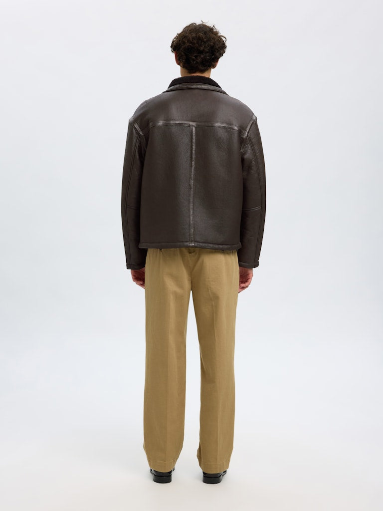SELECTED HOMME Shearling Jacke  SLHSEAN Leather