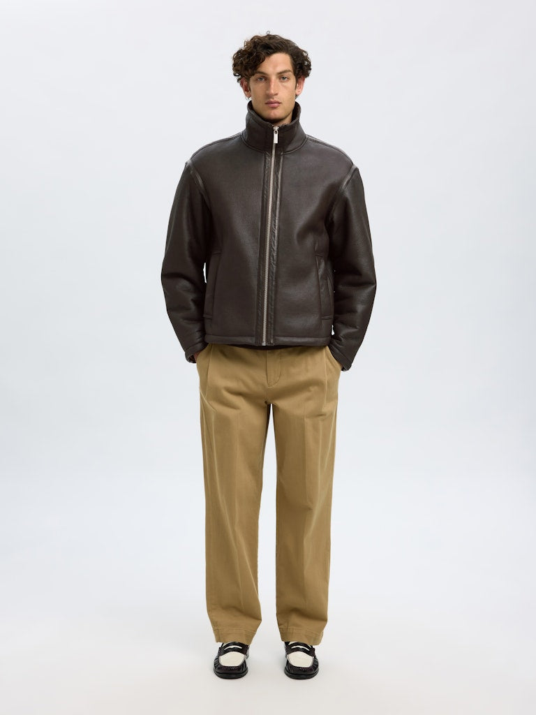 SELECTED HOMME Shearling Jacke  SLHSEAN Leather