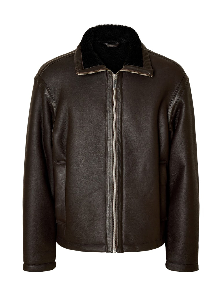 SELECTED HOMME Shearling Jacke  SLHSEAN Leather
