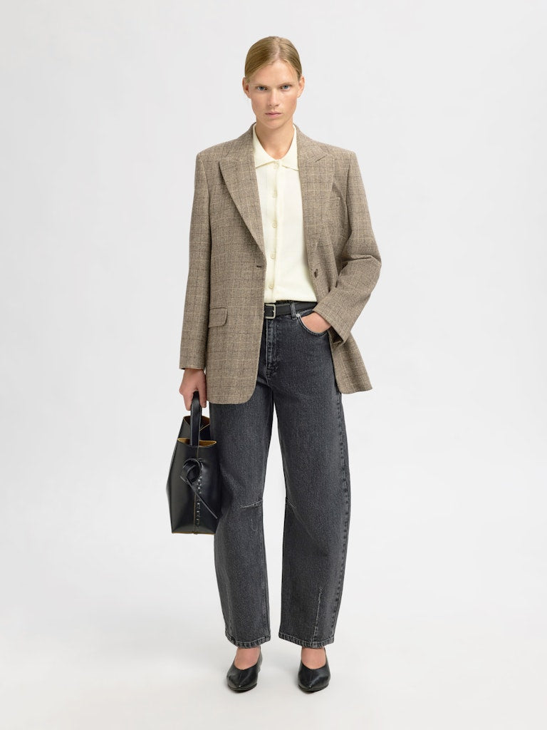 SELECTED FEMME Strickjacke SLFTHEA BUTTON COLLAR Merino Wool