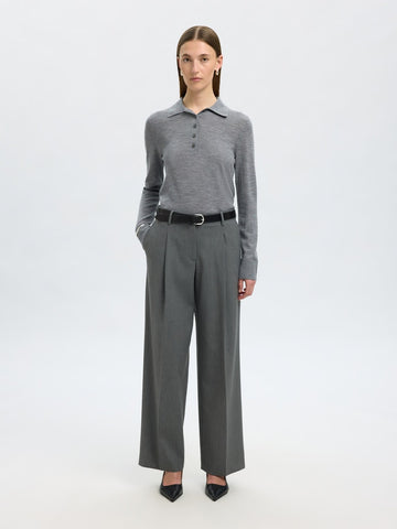 SELECTED FEMME Hose SLFWIDE-RITA Recycled Wool Mix