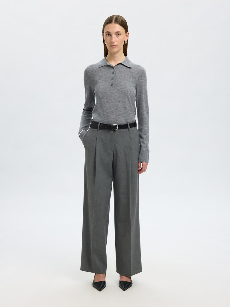 SELECTED FEMME Hose SLFWIDE-RITA Recycled Wool Mix