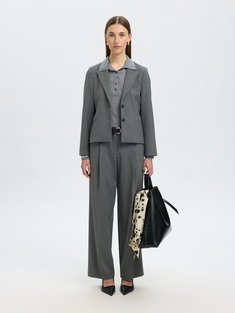 SELECTED FEMME Hose SLFWIDE-RITA Recycled Wool Mix