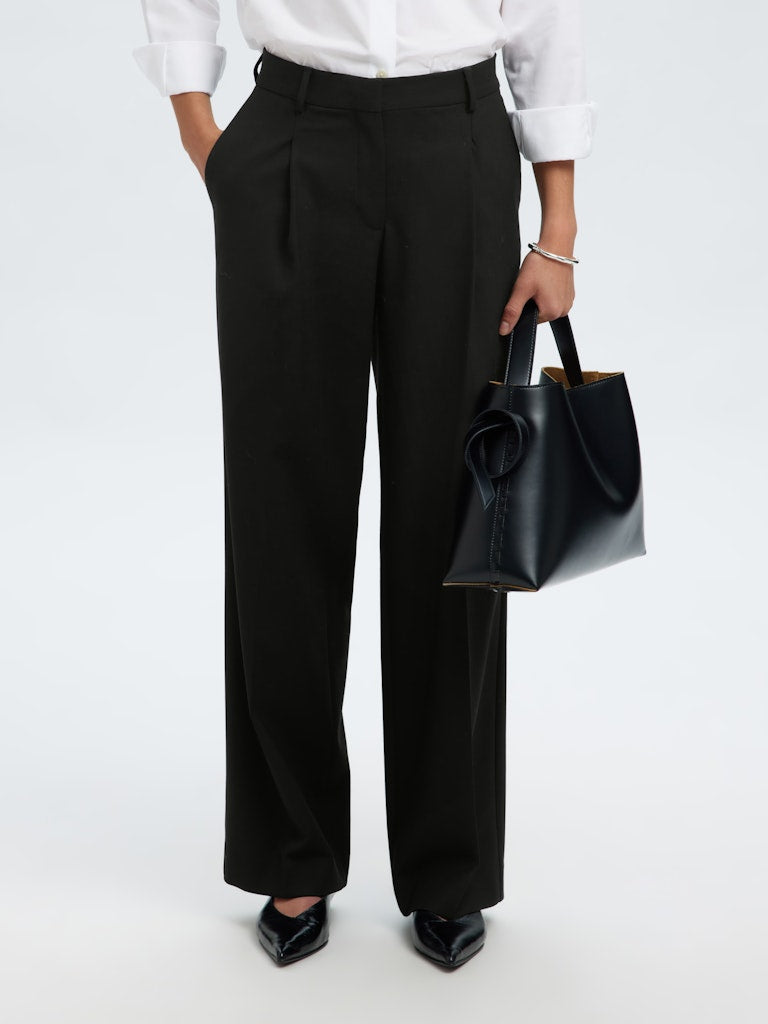 SELECTED FEMME Hose SLFWIDE-RITA Recycled Wool Mix