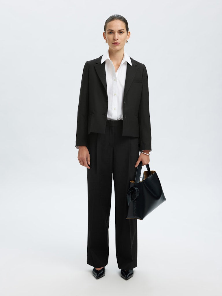 SELECTED FEMME Hose SLFWIDE-RITA Recycled Wool Mix
