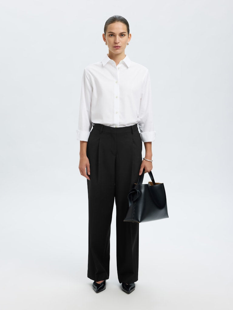 SELECTED FEMME Hose SLFWIDE-RITA Recycled Wool Mix