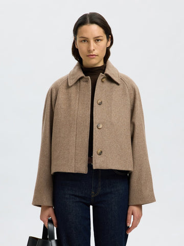 SELECTED FEMME Jacke SLFMALLY Wool Recycled Polyester Mix
