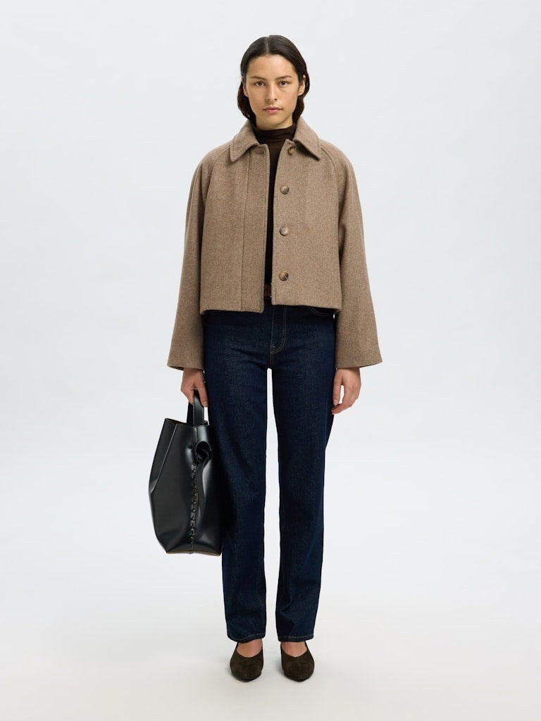 SELECTED FEMME Jacke SLFMALLY Wool Recycled Polyester Mix
