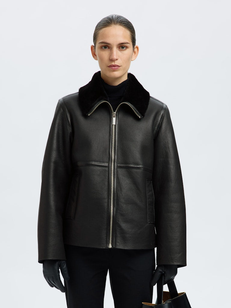 SELECTED FEMME Lederjacke SLFMAJO MELINA Lammleder
