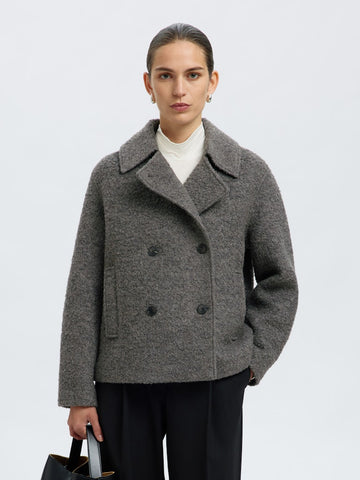 SELECTED FEMME Jacket SLFALMA BOUCLE Wool Blend