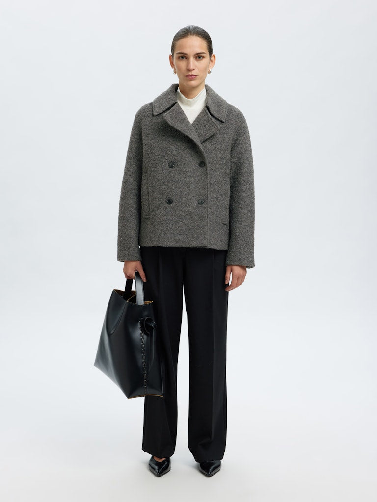 SELECTED FEMME Jacket SLFALMA BOUCLE Wool Blend