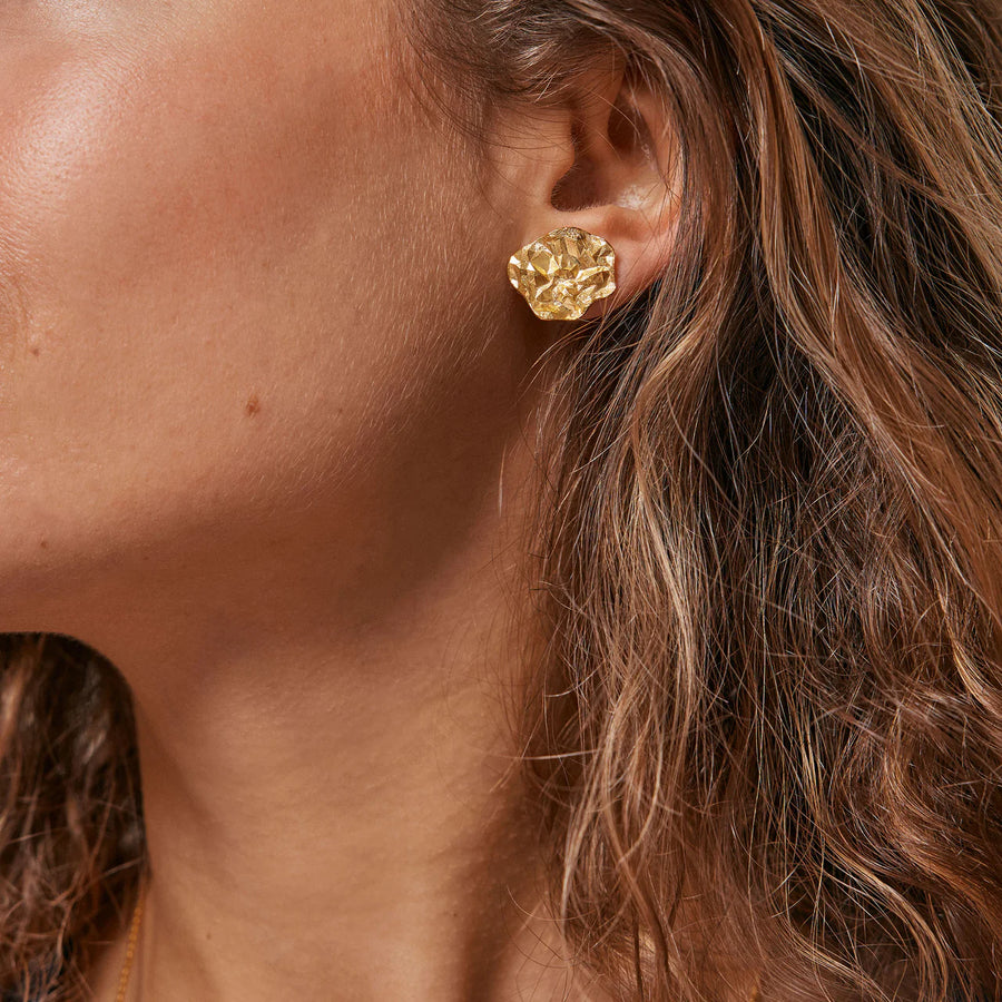 Enamel Copenhagen Ohrringe WINDY STUDS 18k Gold Plated Recycled Silver