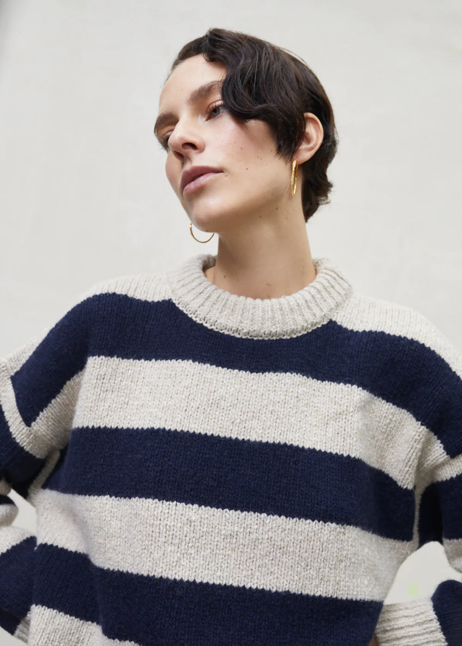 The New Society Woman Pullover TIRSO STRIPES Wolle