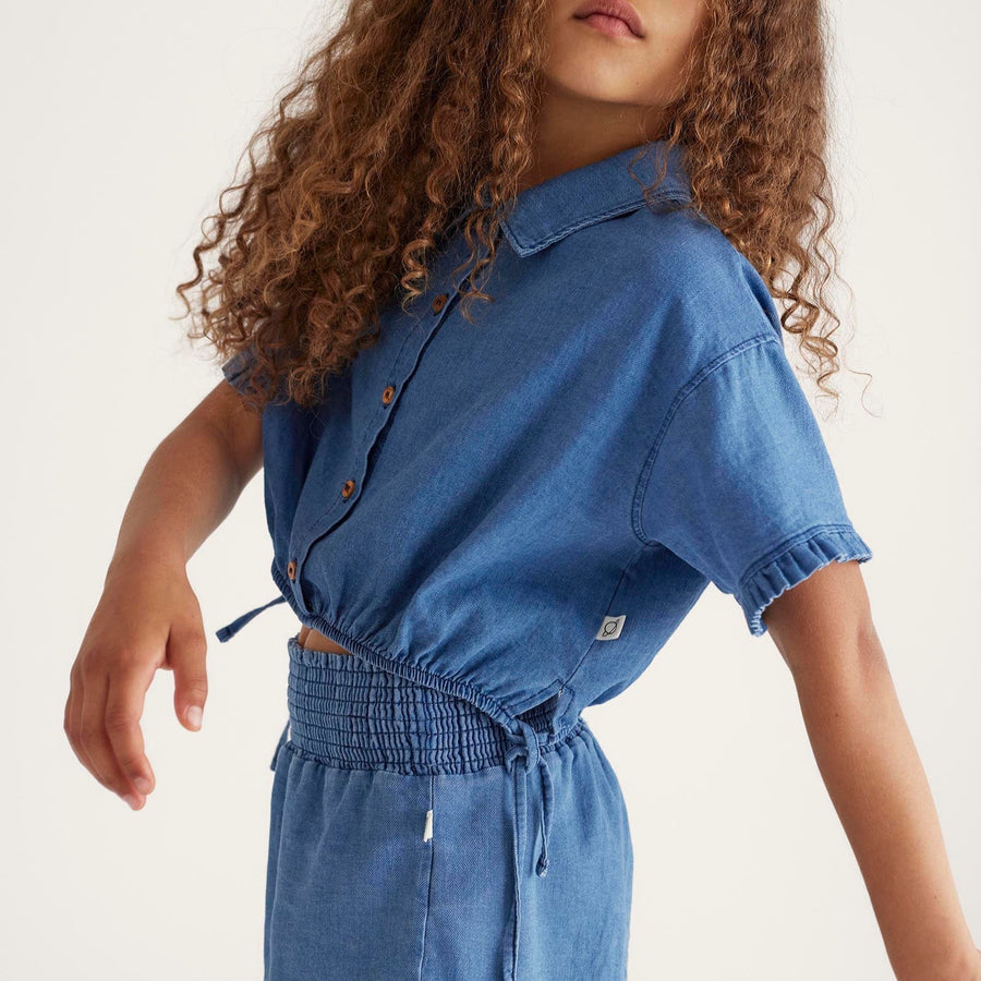 COZMO Twill Denim Bluse LUAK Cotton